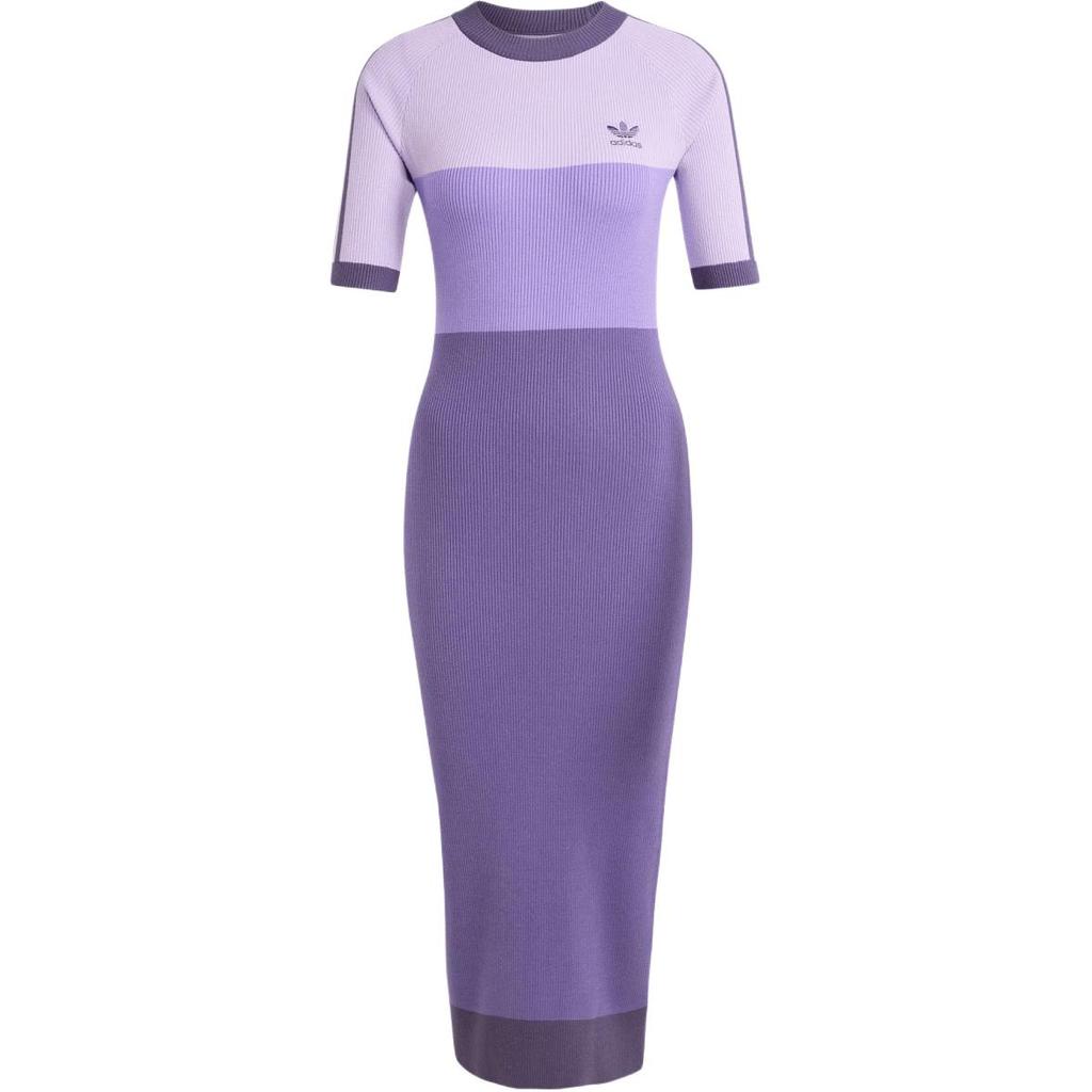 Adidas Originals Ksenia Schnaider Ss24 Fashion Sports Slim Fit Short Sleeve Dress Women Dresses Pink Purple IZ0723