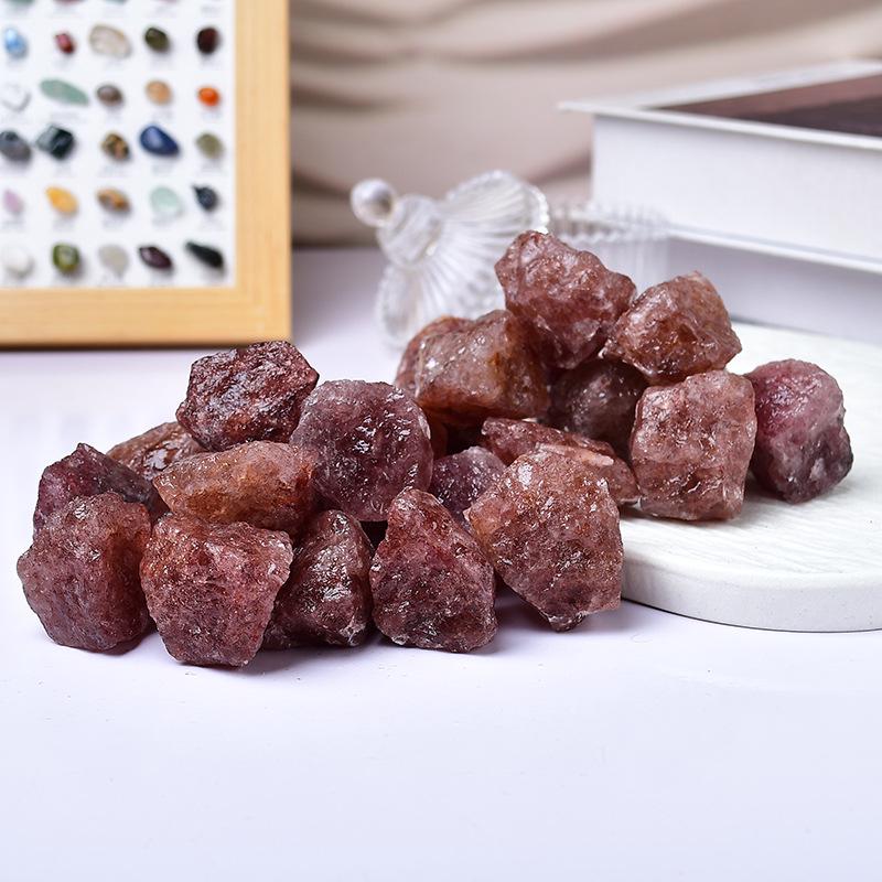 Natural Strawberry Quartz Stone Aroma Diffuser & Fish Tank Decoration