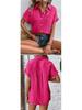 European American Women's Cotton Shirt - 2026 Summer Collection: Solid Color Casual Button-Up