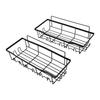2PCS Shower Caddy Adhesive Iron Shower Storage Shelves Rack Bathroom Organizer with Hooks for Home Kitchen Black