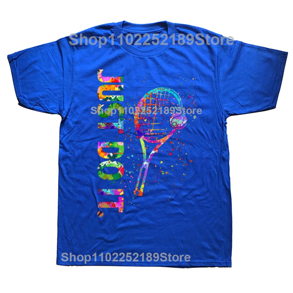 Funny Tennis Player Watercolor Graphic T-shirts Men Women's Fashion Casual Tshirt 100% Cotton Loose Oversized T Shirt