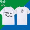 2026 Summer New Style Badminton Clothing Pure Cotton Sports Cartoon Print Mens Tshirt Cultural Shirt Short Sleeve