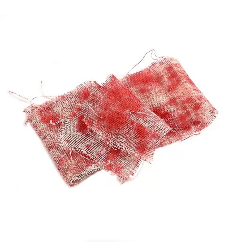 Halloween Bloody Gauze Decorations Horror Style Bloody Cloth Bandage Door Curtain Creates Spooky for Halloween Haunted House Party Decor