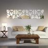 Acrylic Mirror Wall Sticker, 4 Pcs DIY Removable Waterproof Floral Mirror Wall Decals Decorative Mur