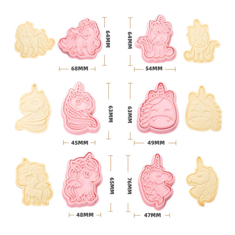 

6pcs Unicorn Shape Fondant Cookie Cutters Mold unicorn birthday party Biscuit Cake Decorating Moulds baby shower Baking Tools