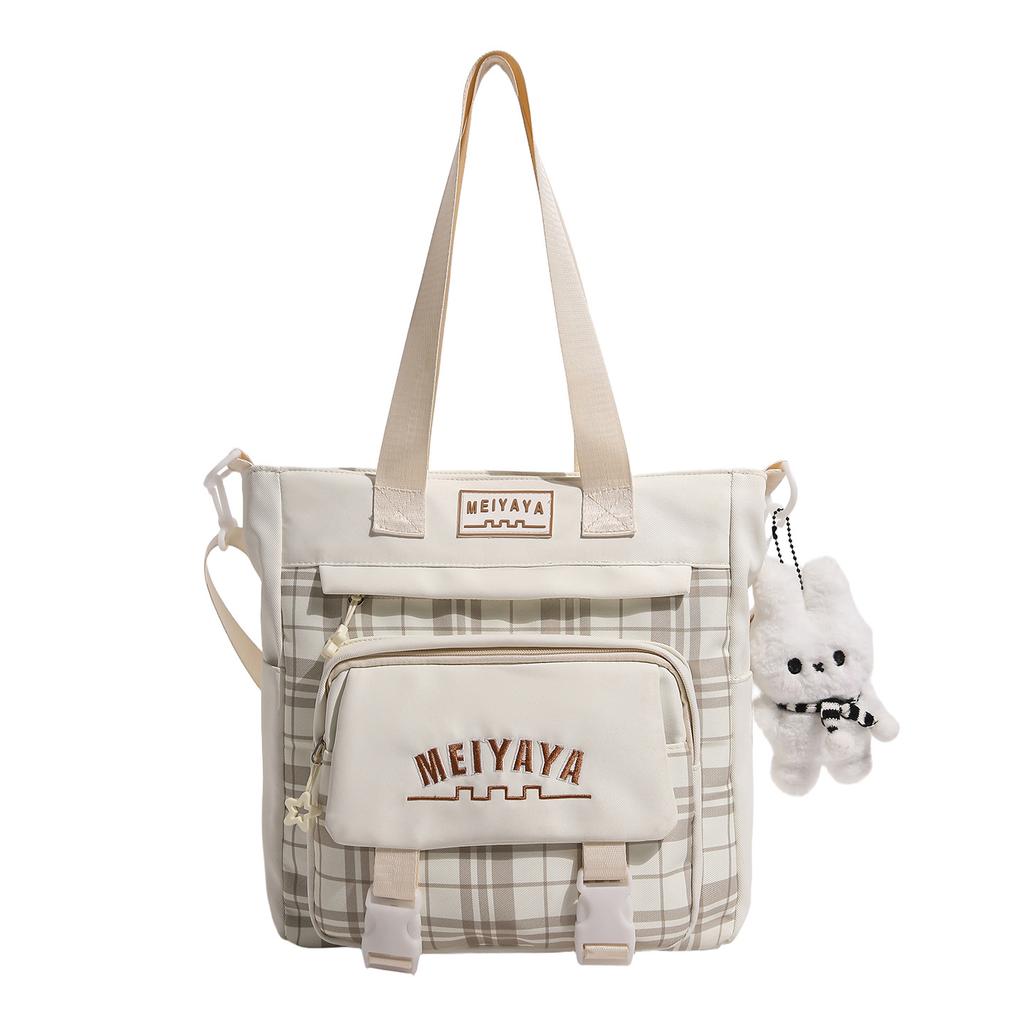 Schoolbag Junior High School Student Schoolbag Female Plaid Versatile High-value College Student Large-capacity High School Student Backpack Primary 