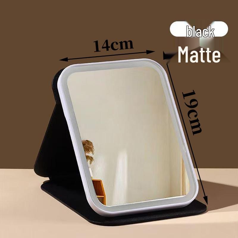 Portable LED Makeup Mirror: Folding, Standable, Ideal for Home, Dorm, and Travel