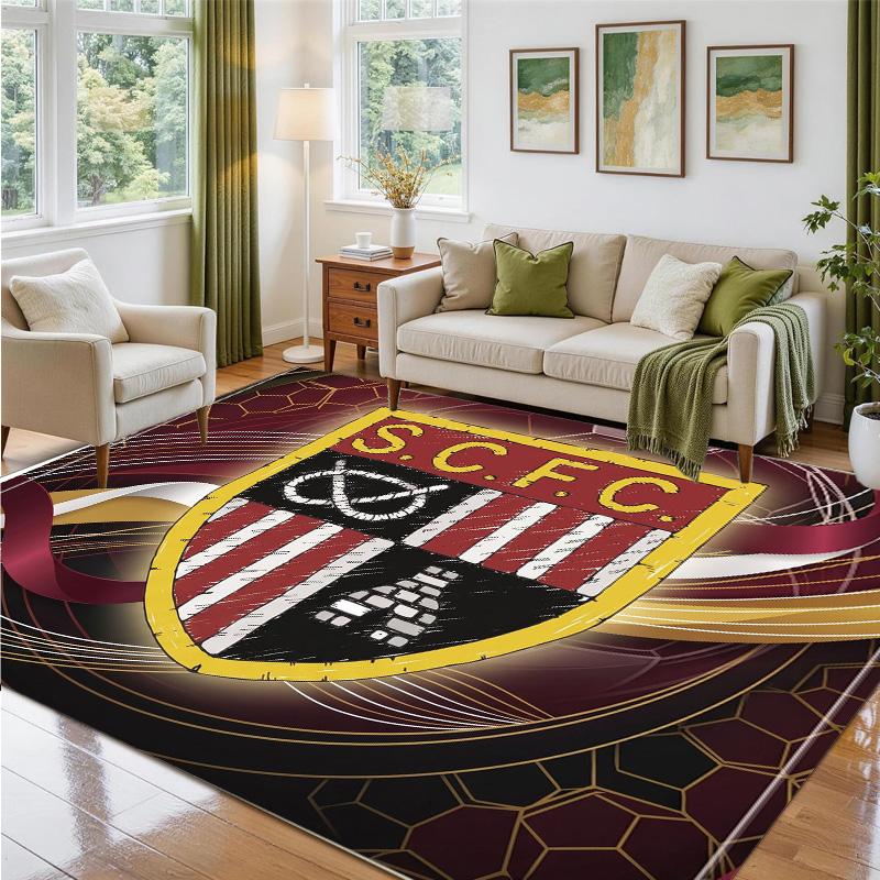 Southampton Football Design Crystal Velvet Rug Soft Decorative Mat for Bedroom Entrance