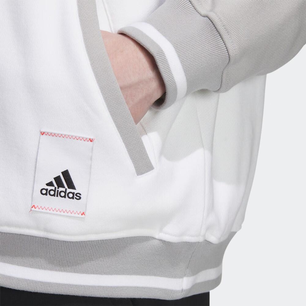 adidas Color Block Logo V-Neck Jacket Unisex Jacket White Light-Gray IT6397