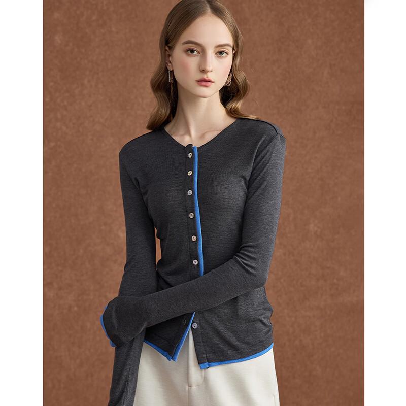 Wudao Women's Colorblock Knit Cardigan