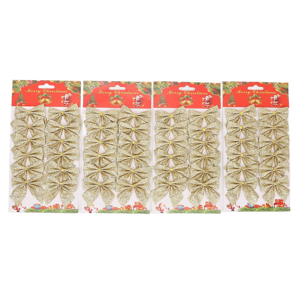 48pcs Xmas Tree Bow Decoration Miniature Xmas Tree Bow Ornament Hanging Xmas Garland Bows For Home P
