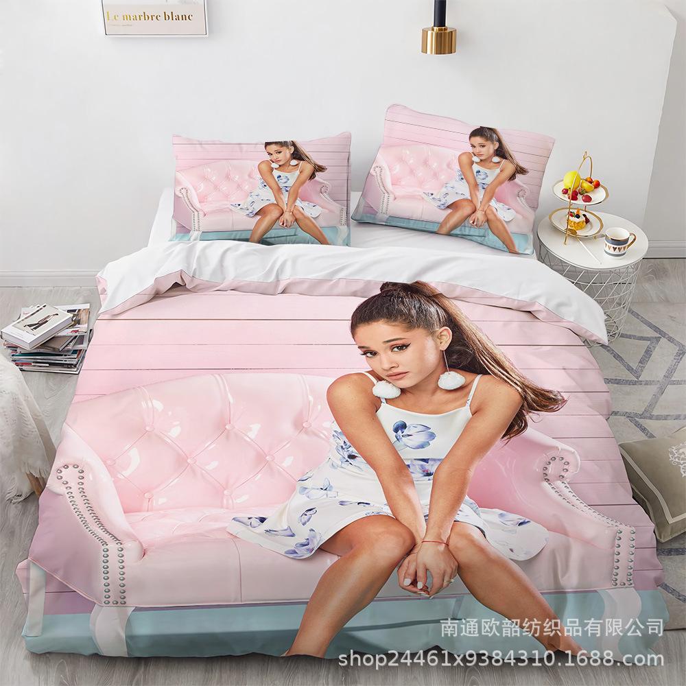 Three-Piece 3D Digital Printing Arianagrande Quilt Cover Home Textile Four-Piece Set