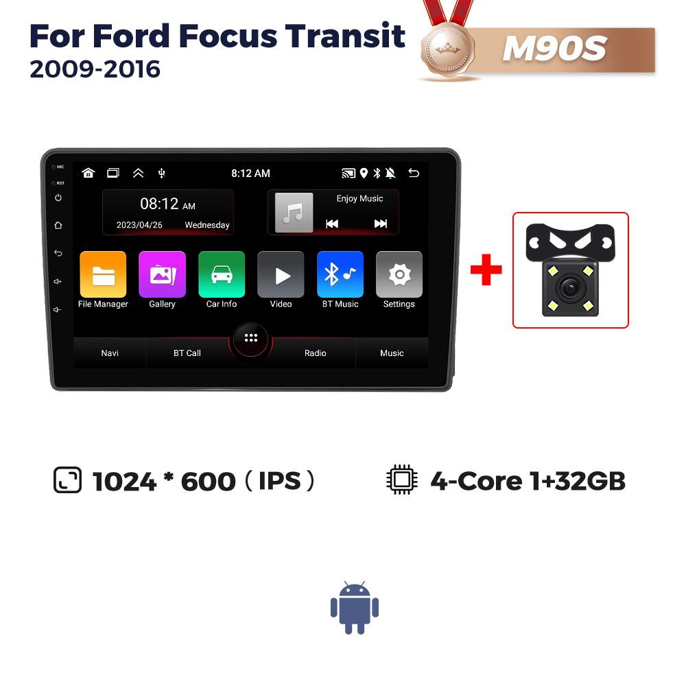 Navifly 8Core 2Din Android Car Radio For Ford Focus II C-Max S-Max Fusion Transit Galaxy Kuga 2006-2011 Multimedia Player GPS BT