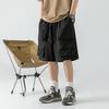 Japanese Style Men's Summer Thin Multi-Pocket Workwear Shorts Loose Casual Outdoor Drawstring Knee-Length Short Pants