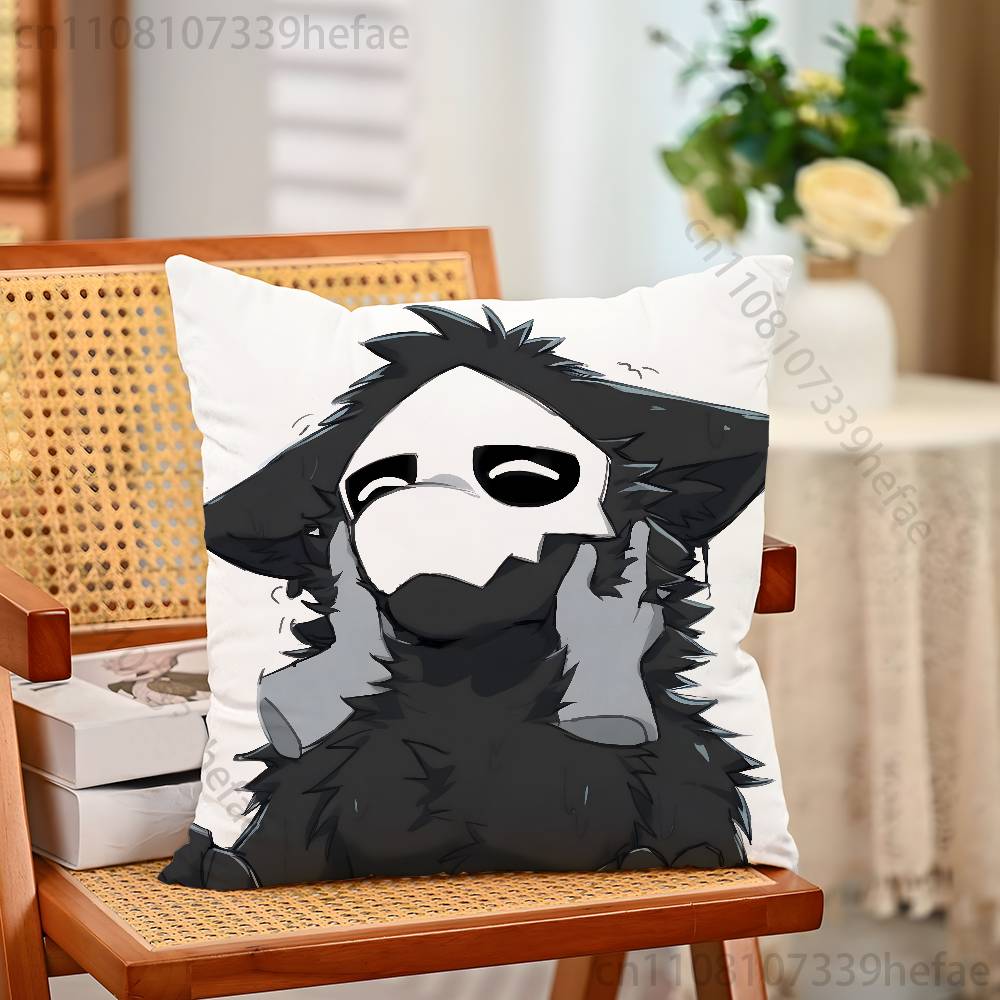 

Cute Changed Furry Funny Pillow Case Antidustmite Pillowcase Invisible Zipper Silky Short Plush Sofa Cushion Cover 30x30cm