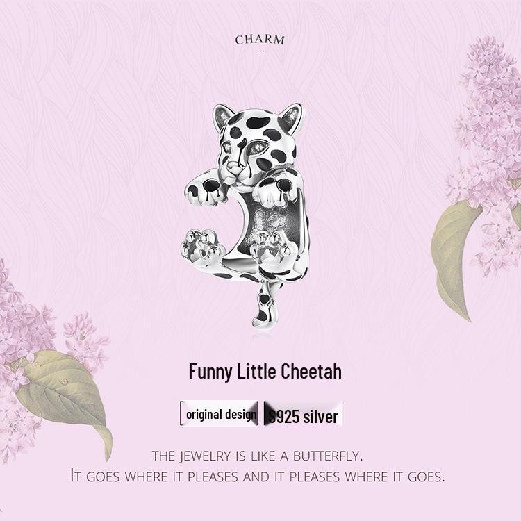 Yinziyun Fun Cheetah DIY 925 Sterling Silver Bead Accessories BSC556