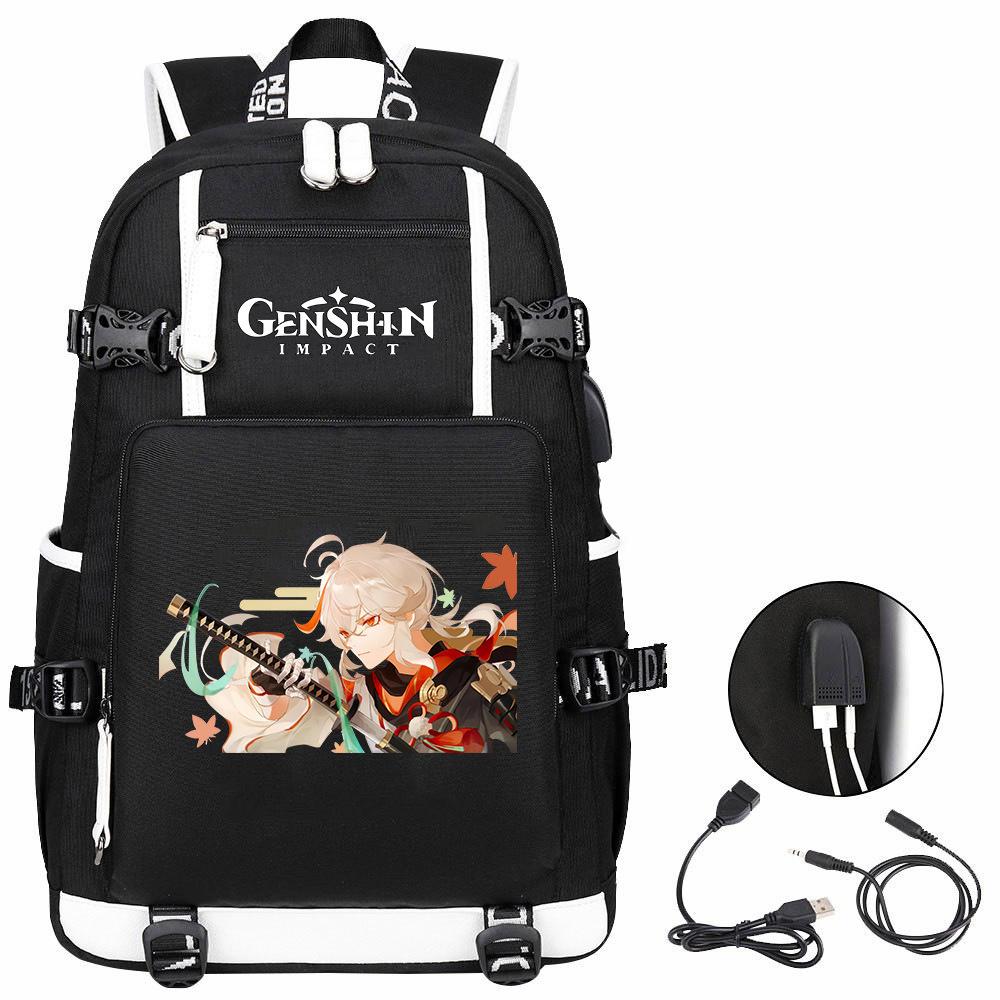 Genshin Original God, Peripheral Printing Backpack Large Capacity Travel Bag Student Computer School Bag