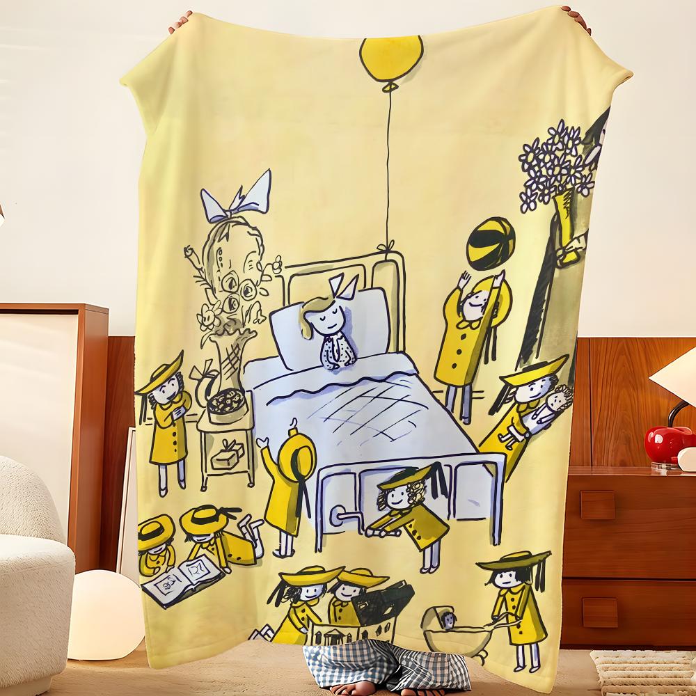 Art M-Madeline Throw Flannel Throw Blanket, Lightweight Cozy, Durable Washable Cute Cool