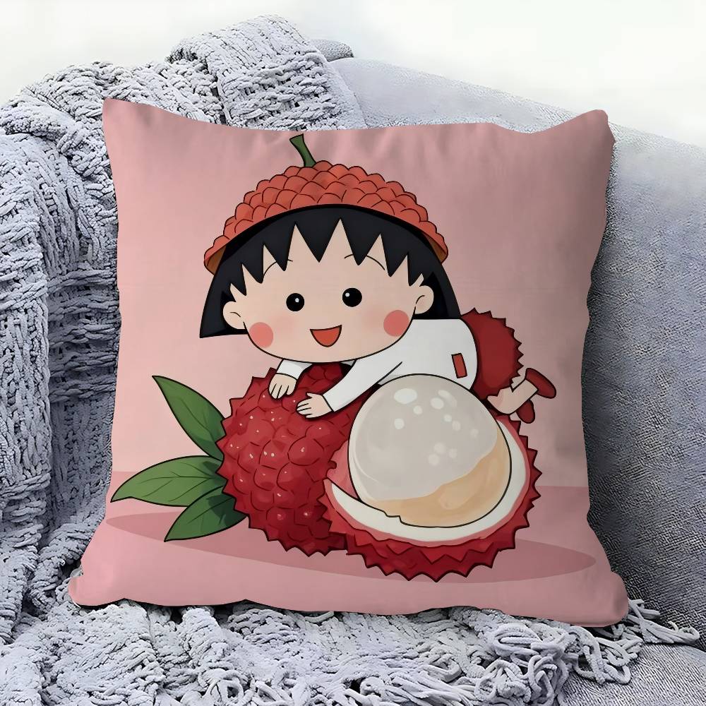 

CUTE Chibi Maruko-chan Cushion Cover Decorative Pillow Sofa Home Decor Case Pillow Cases 12x12Inch