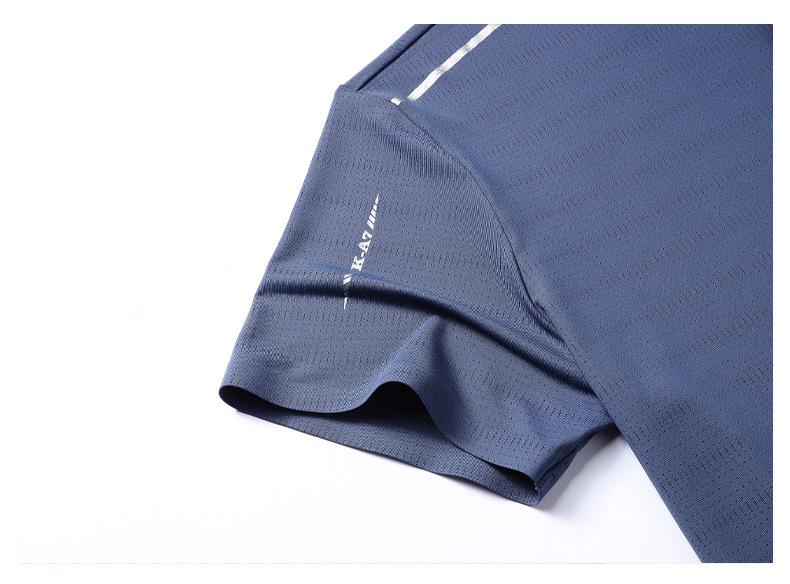 Men's Summer Ice Silk Sportswear Set: POLO Shirt, Short Sleeve, and Trousers, Plus Size, Three-Piece Set.