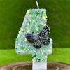 1Pc Green Sequins Number 0-9 Butterfly Cake Candles Birthday Party Decoration Favors Cupcake Topper Cake Decor Supplies