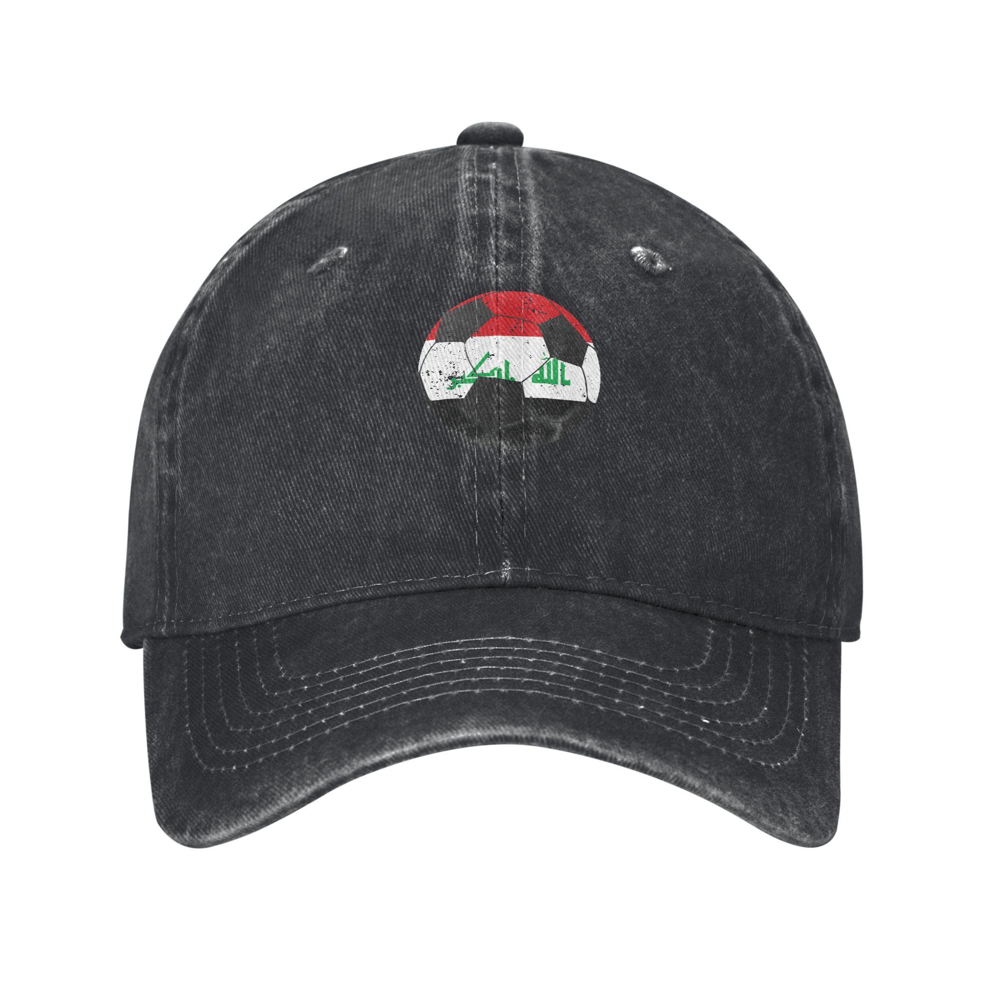 Unisex Women Iraq Flag Print Hats Fashion Distressed Washed  Baseball Cap Adjustable Adjustable