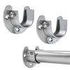 2 Pcs Stainless Steel Wardrobe Closet Rod Bracket, U Shaped Open Flange Set Rod Holder With Screws For Shower Curtain