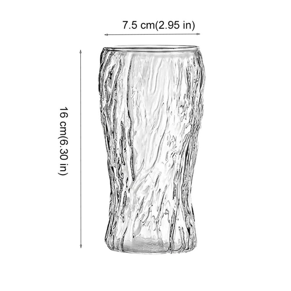 Korean Style Glacier Pattern Glass Beer Cup Transparent Juice Tumbler Durable Cold Drink Cup  Bar