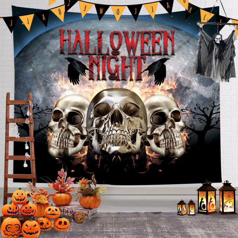 Halloween Decor Tapestry Spooky Pumpkin Lantern Wall Tapestry Home Decor Hippie Horror Tapestry Room Wall Decor Backdrop Fabric