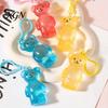 Anxiety Relief Toy Clear Bear Squeeze with Hanging Buckle Stress Sensory Soft Ball Slow Rising Sugar Decompression Animal Maltose Texture