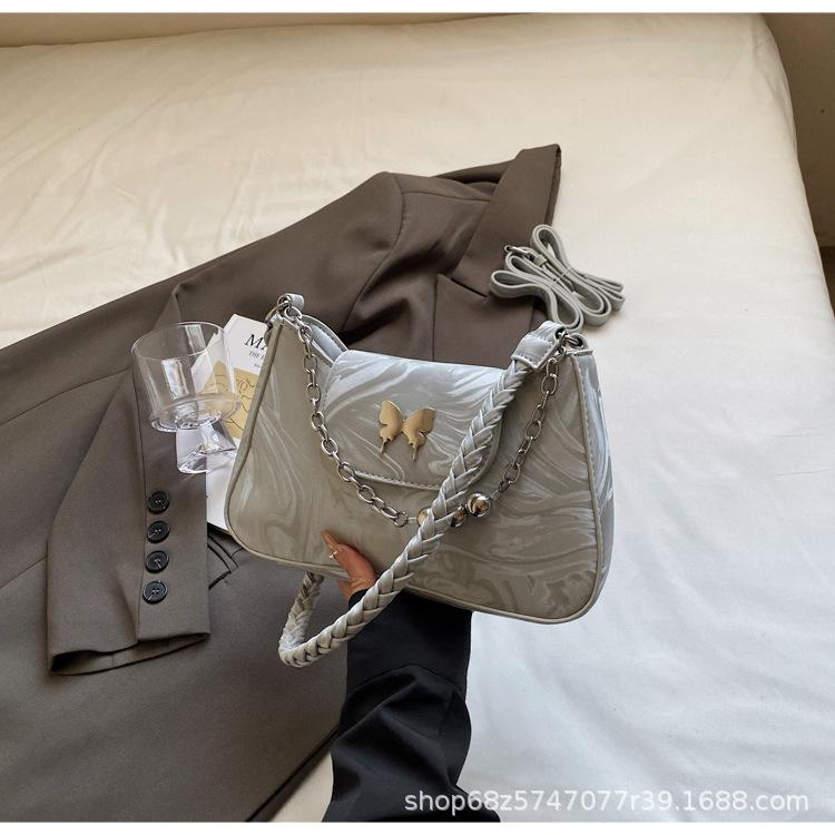 Fashion Chain Bag Women's 2025 New Korean Version Niche Design Commuter Bag Fashion Texture Butterfly Underarm Women's Bag