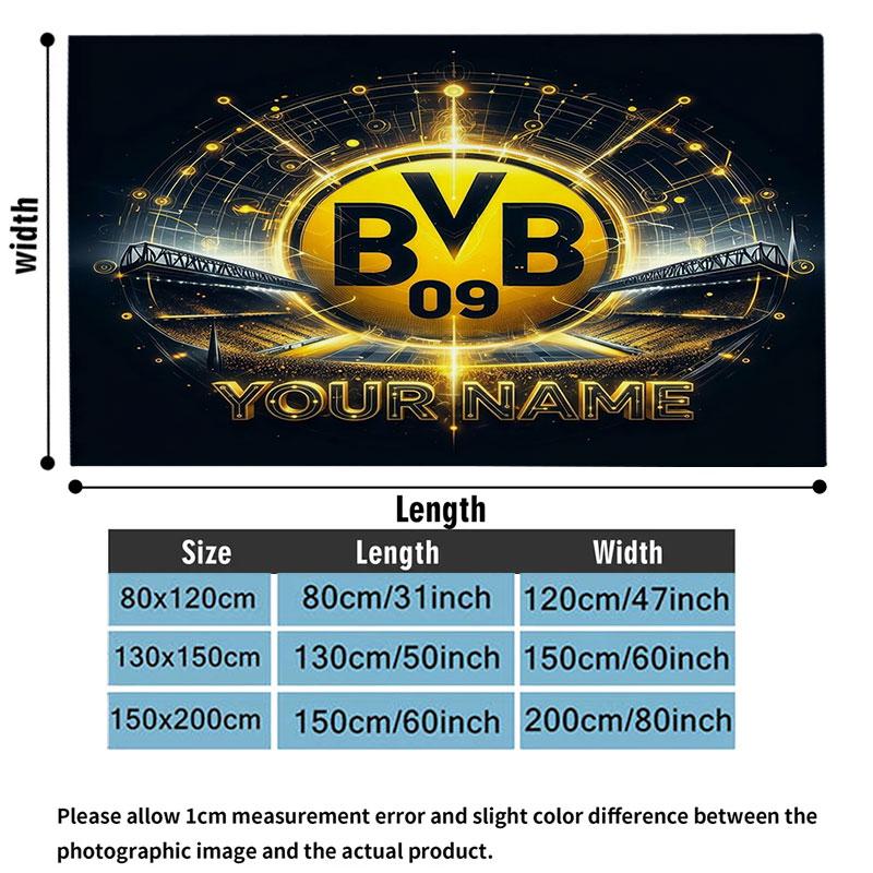 1PC Borussia Custom Name Patterned Flannel Blanket Suitable For All Seasons for Home Decor Warmth and Comfort Gifts Holiday Present
