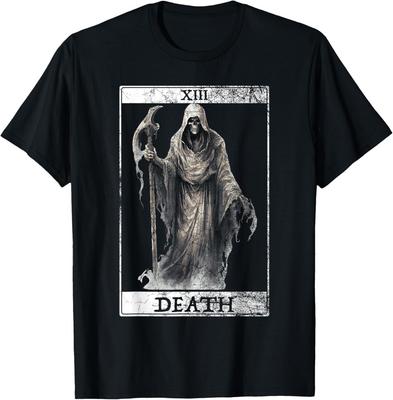 Vintage Tarot Card Death Reaper Occult Satan Unholy Horror T-Shirt Unisex T-Shirt