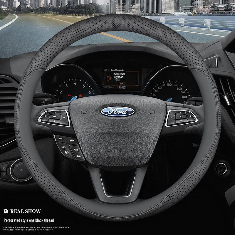 Universal All-Season Steering Wheel Cover for Ford Models: Edge, Escort, Escape, EcoSport, Taurus, Kuga, Mondeo, and Focus.