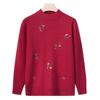 Grandma autumn women's top middle old man winter knitted sweater mother base clothes year 0 old lady sweater