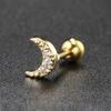 1 Stück Tragus Piercing Ohrringe Damen Kleiner Mond Zirkon Goldfarbe Zierlich Knorpel Ohr Septum Ohrläppchen Helix Körperschmuck Geschenke CC004
