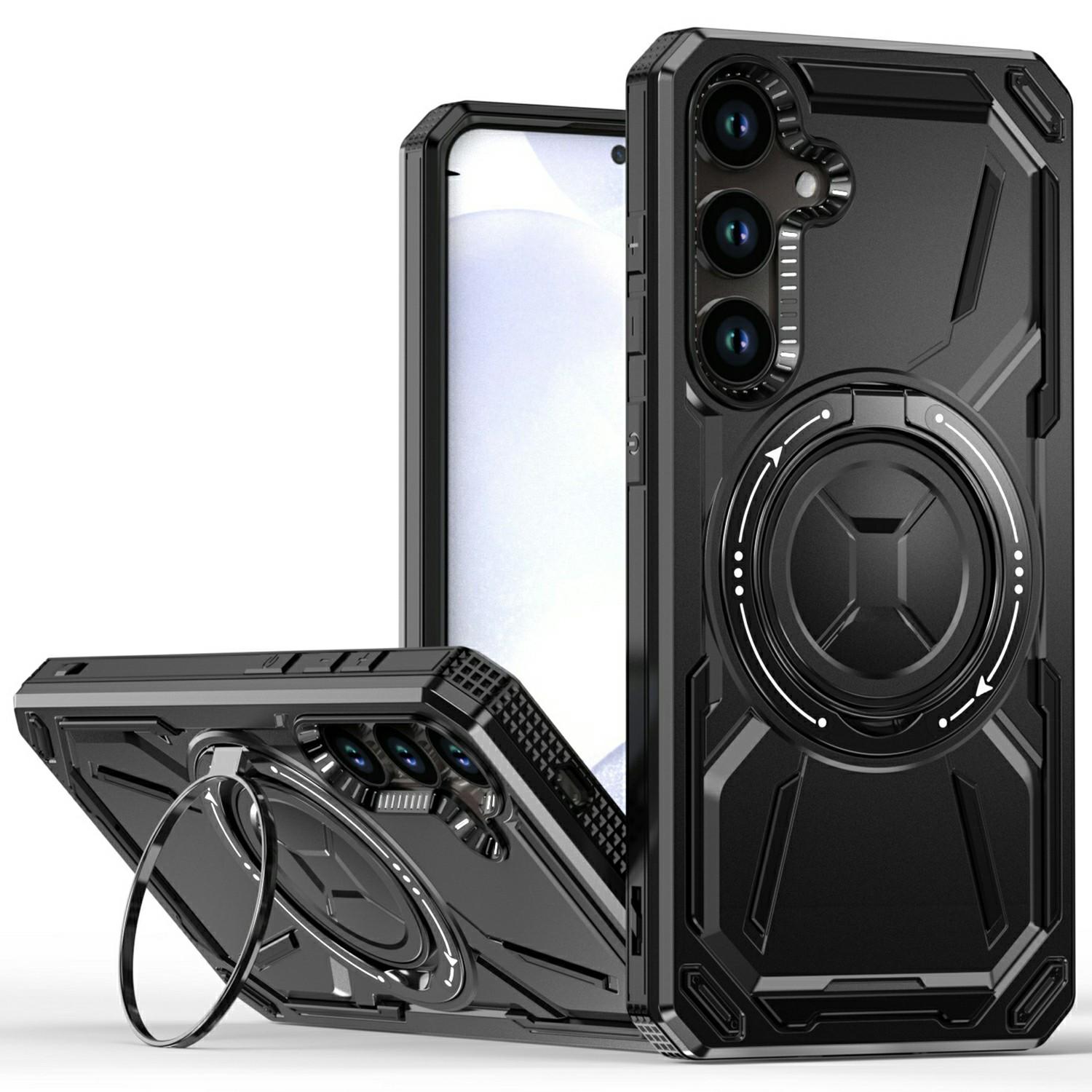 

For Samsung Galaxy S25+ Case Compatible with MagSafe Kickstand TPU+PC Phone Cover Black