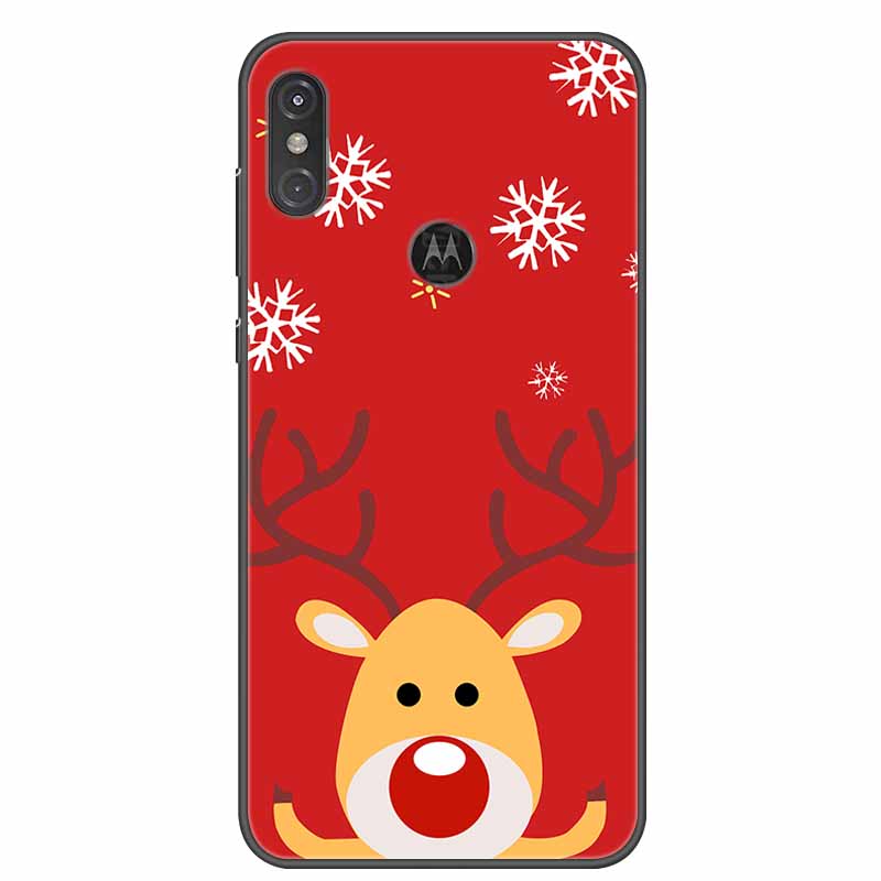 For Moto One Vision Case Luxury Silicone TPU Soft Cover Phone Case For Motorola Moto One Action Macro Shockproof Christmas Coque