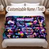 Music General Theme Soft Blanket Personalized Custom Name Text Print Warm Blanket Home Sofa Bedroom Decor