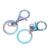 9pcs Household Colorful Iron Keyring Key Chain Clips DIY Bag Purse Jewelry Supplies