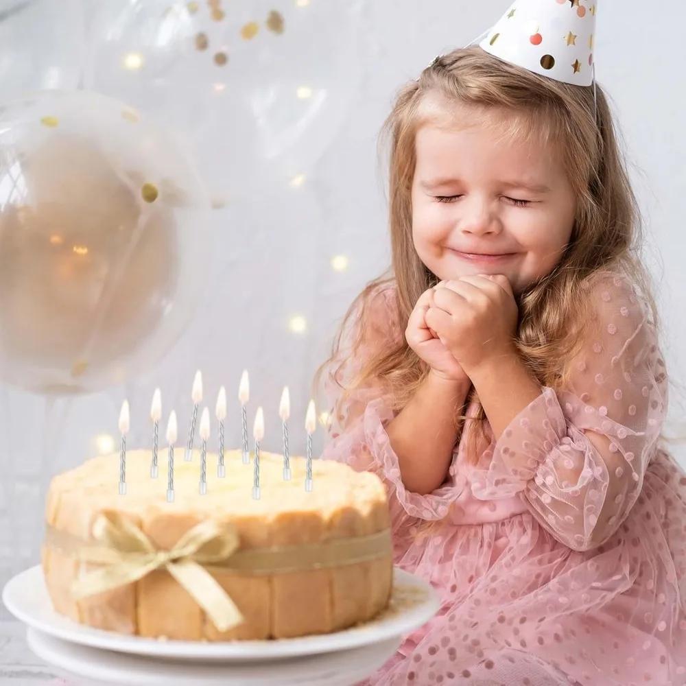 Świeczka urodzinowa na nitce Dziecięca Kolorowa jak makaronik Mała świeczka Roczek Popularna w internecie Cyfrowa Kolorowy Ołówek Giętki