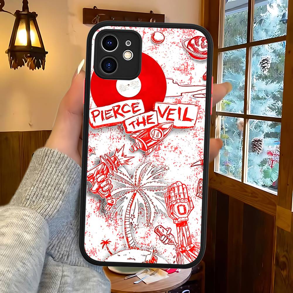 

P-Pierce The Veil Band Silicone Case For IPhone 16 15 14 13 12 11 Pro Max Plus X XS MAX Shockproof Matte Cover iphone 14
