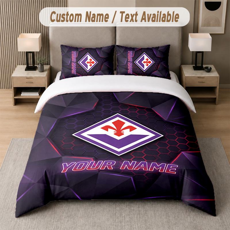 Fiorentina FC Design Bedding Set Custom Text 1 Duvet Cover & 2 Pillow Cases