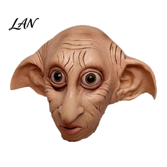 Comfortable Halloween Mask Elf Full Head Mask, Movie Character Cosplay Latex Face Masquerade for Costume Party Role Play Props Accessories