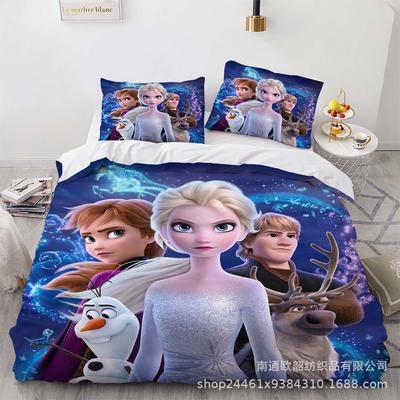 Cartoon Animation Kit 3D Digital Printing Quilt Cover Princess Bedding Three-Piece Set