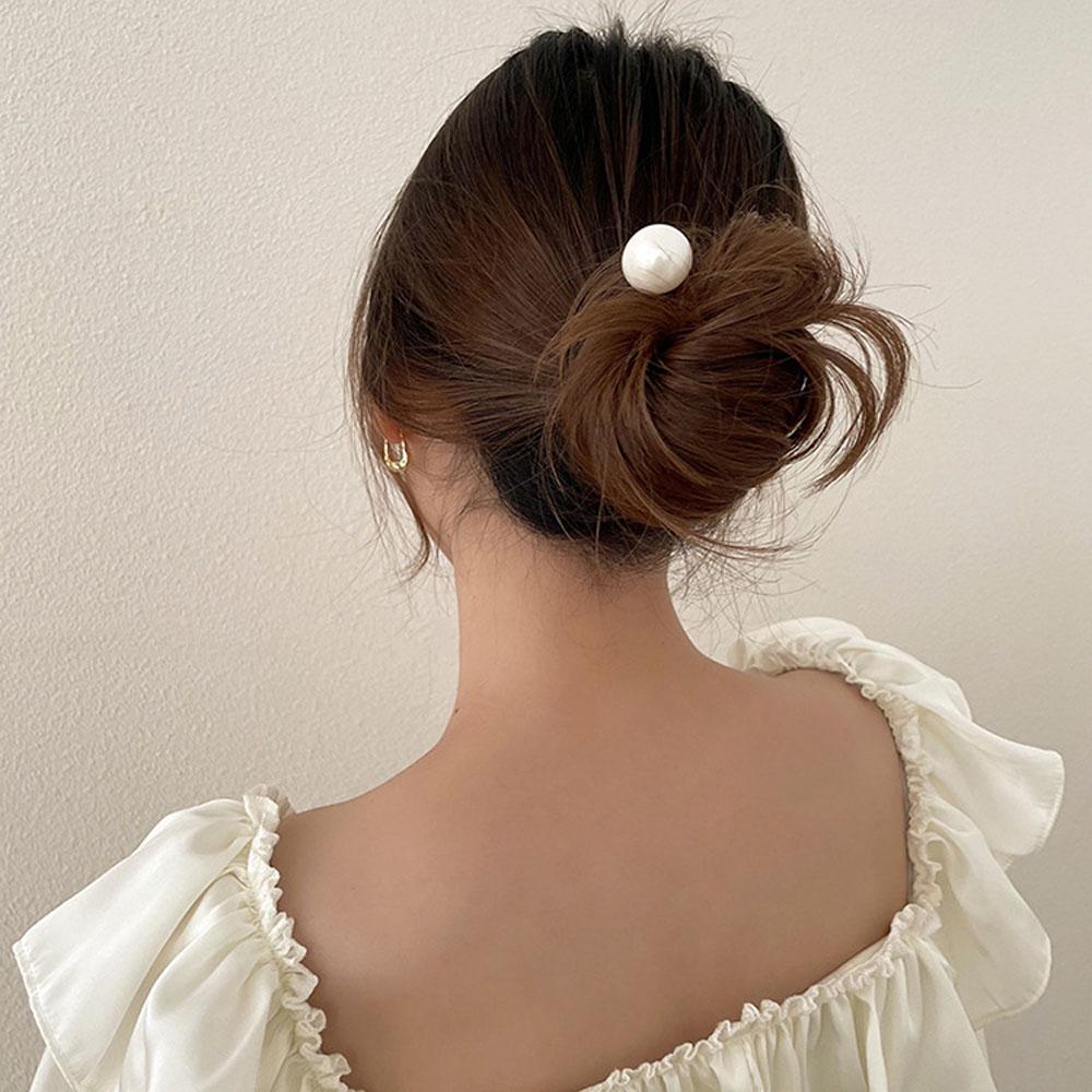 Women Metal Bridal Headdress U-shaped Hairpin Pearl Hair Stick Hair Style Tools Hair Accessories