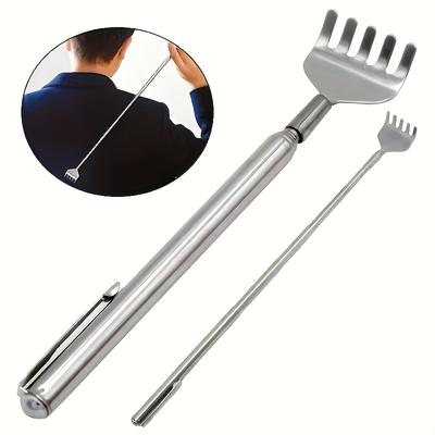 1pc Retractable Back Scratcher Stainless Steel Adjustable Massage Tool with Ergonomic Handle, Portable Itch for Hard-to-Reach Areas, Travel-Friendly
