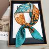 New Versatile Imitation Silk with Suit Silk Scarf Fashionable Women's Small Square Silk Scarf French Spring and Autumn Scarf