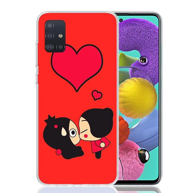 Cute Cartoon Pucca Garu Case Phone Cover for Samsung Galaxy A52 A51 A50 A42 A32 A22 A12 A02S A72 A71 A70 A41 A31 A21S A40 A30S A