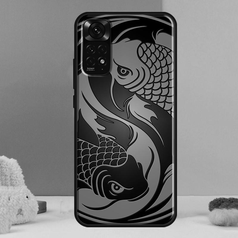 Koi Fish Yin Yang Art Case For Xiaomi Redmi Note 13 12 Pro 14 11 9 10 9S 10S 11S 12S Redmi 14C 13C 10C 12C Cover